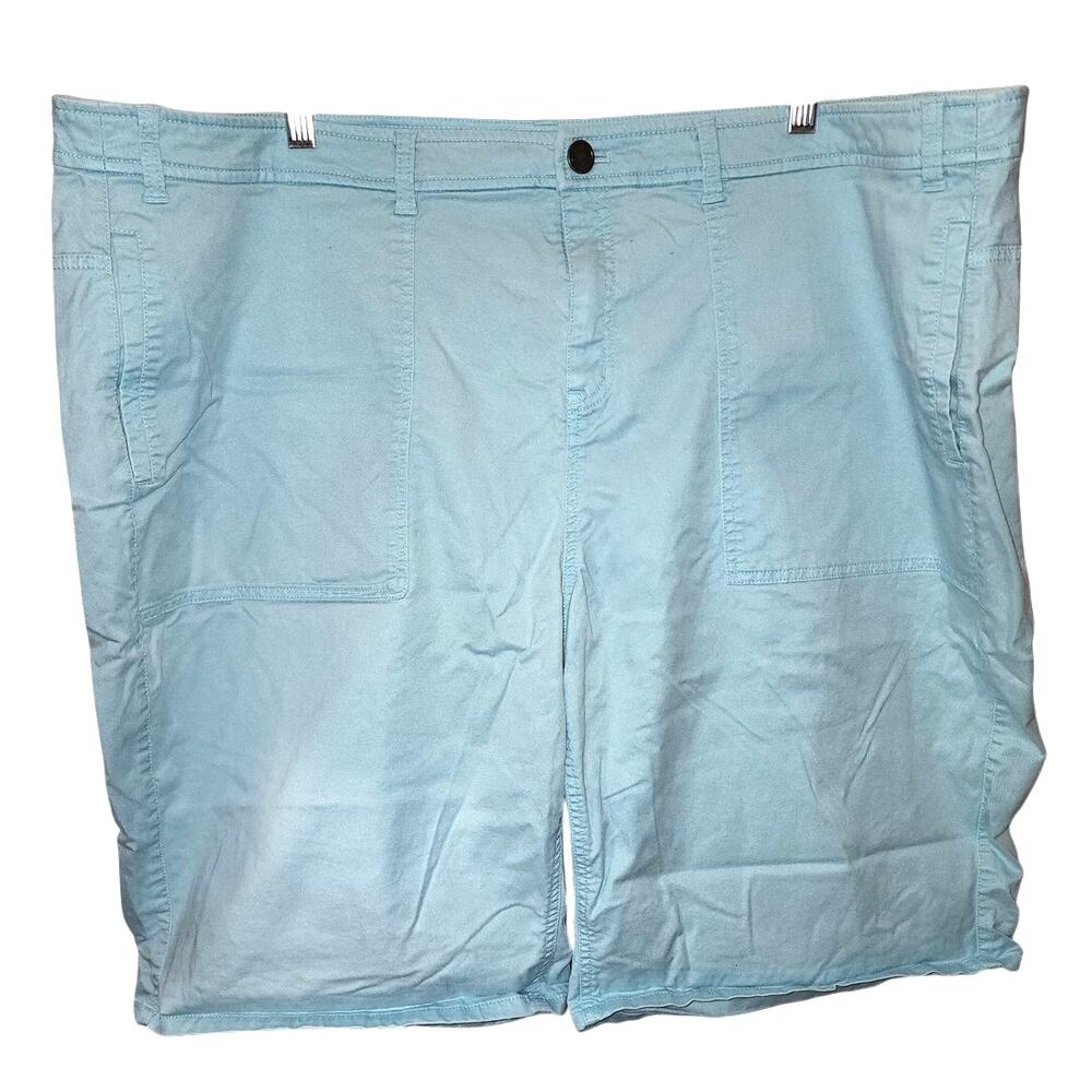 Lane Bryant Light Blue Bermuda Walking Shorts Plus Size 28